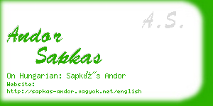 andor sapkas business card